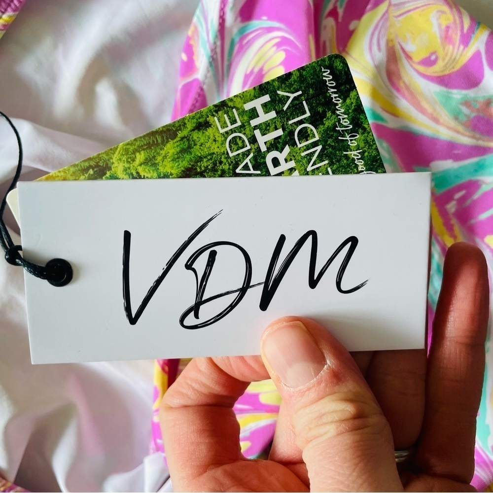 Revolve VDM the Label Pink Paint Swirl Swim Skirt - Picture 6 of 7